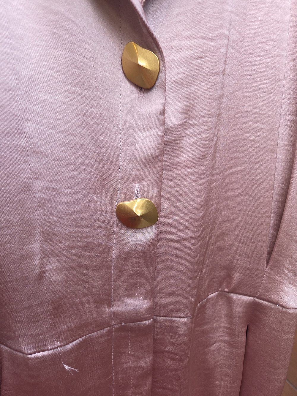Donna Karan Dusty Rose Button-Front Belted Jumpsuit (12) - Picture 2 of 7